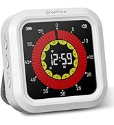 CreaViva Visual Digital Timer, Large Color Display &amp; Rechargeable, Magnetic Back &amp; Silent Mode, 1...