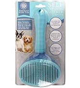 American Kennel Club AKC Self Cleaning Slicker Grooming Dog Brush with Coated Tips Gently Removes...