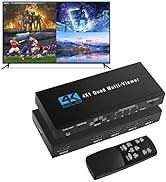 NEWCARE HDMI Switch Multi-Viewer 4 Ports, 4 in 1 Out HDMI Switcher with Remote, HDMI Multi-Switch...