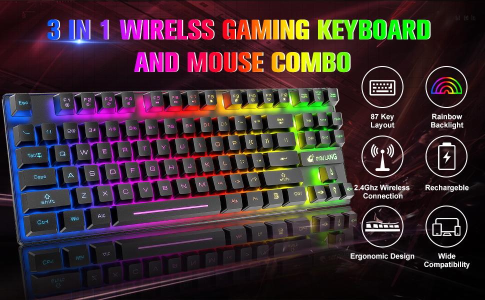 wireless gaming keyboard and mouse combo