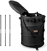 Hikeman Camping Trash Can,18 Gallon Pop Up Garbage Bin with Zippered Lid Collapsible Utility Cont...