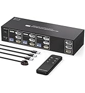 PVBCTCSID 8K 2 Displayport HDMI KVM Switch 3 Monitors 3 Computers 4K144Hz Triple Monitor KVM for ...