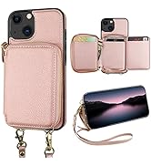 Bocasal RFID Blocking Wallet Case for iPhone 14 iPhone 13, Adjustable Crossbody Zipper Purse Case...