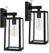 SHINE HAI Dusk to Dawn Outdoor Wall Lantern, Exterior Wall Sconce Fixture with E26 Base, Waterpro...