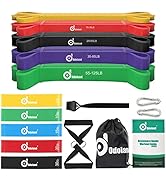 Odoland 10 Packs Pull Up Assist Bands, Pull Up Straps, Resistance Bands with Loop Bands, Door Anc...