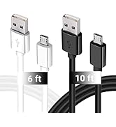 Micro USB Cable, 2 Pack (6FT, 10FT) Android Charger Cable, Android Fast Charger Cord Compatible w...