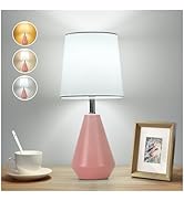 bdayanx Small Bedside Table Lamp for Bedroom - Reading Desk Lamp with 3 Color Temperatures,15.5" ...