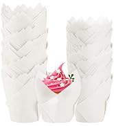 NPLUX 200PCS White Cupcake Liners Muffin Liners for Baking Greaseproof Cupcake Wrappers Standard ...