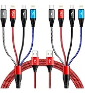 Multi Charging Cable [2Pack 6ft] Fast USB Charger Cord 3.5A Braided 4 in 1 Chargers for Multiple ...