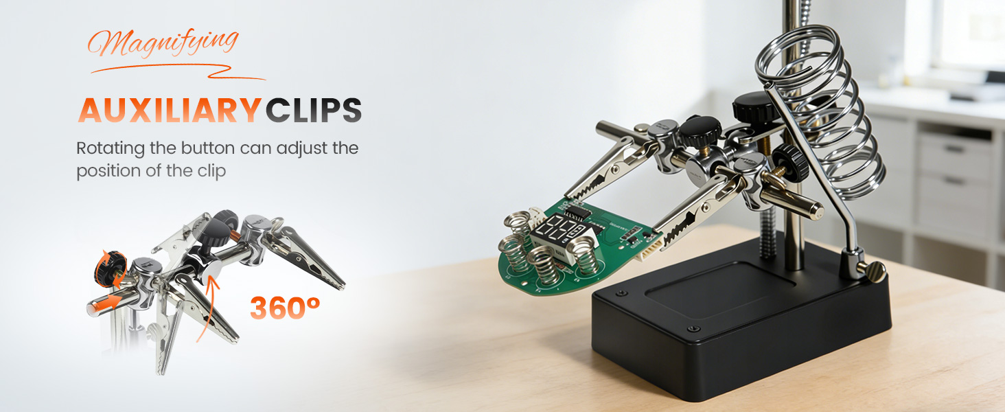 mlogiroa Adjustable Helping Hands Magnifier