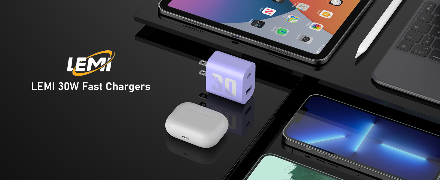 30W purple iphone 15 14 13 12 charger block