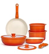5PCS Pots and Pans Set Non Stick, Nonstick Cookware Set Detachable Handle,Ceramic Pots for C...