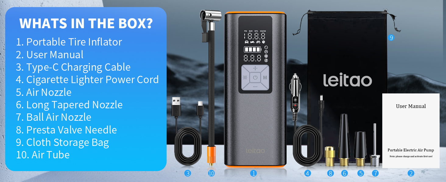 tire inflator portable air compressor