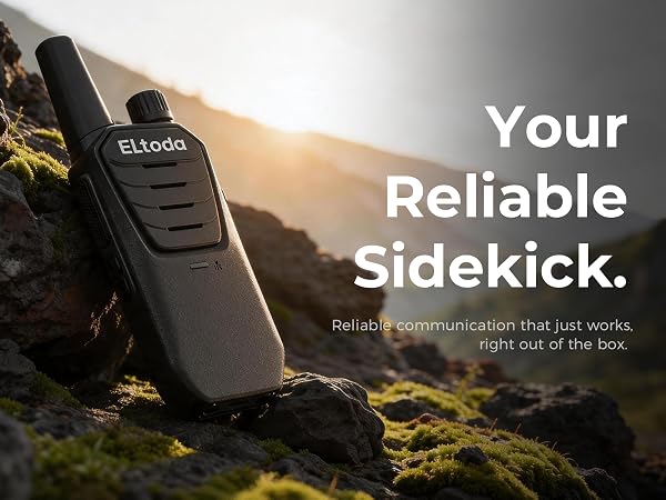 The walkie-talkie was placed on a rock.