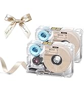 Phomemo A30 P15 Exclusive Embellish Black Print on Beige Satin Ribbon, Fabric Ribbons for Gift Wr...