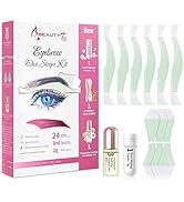 Beauty7 Hair Removal Kit, Eyebrow Wax Strips Kit Facial Wax Strips 24 Strips with Pearl Powder Es...