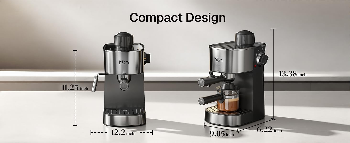 HBN Espresso Machine, 3.5Bar Espresso and Cappuccino Maker