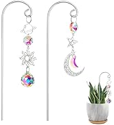 4Pcs Sliver Plant Stake Suncatcher Small Trellis for Mini Potted Plants Golden Plant Stake Sun Ca...