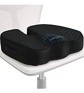 TushGuard Seat Cushion for Office Desk Chair, Memory Foam, Non-Slip, Cushion Back, Coccyx, Sciati...