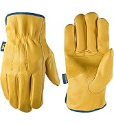 Wells Lamont Men’s Slip-On HydraHyde Full Leather Work Gloves | Water-Resistant | Large (1168L)