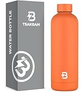 TSAKBAM Insulated Water Bottle with Lid, 25 oz Reusable Leak-Proof Metal Stainless Steel Water Bo...