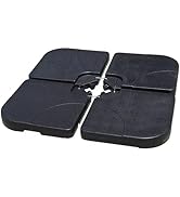 Roixeeds 4-Piece Cantilever Offset Patio Umbrella Base, Heavy Duty Square Umbrella Stand with U L...