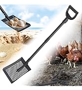 Chicken Coop Cleaner Shovel with Sifter, 61" Heavy Duty Adjustable Sifter Shovel for Poultry Bedd...