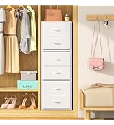 DAOUTIME 3-Pack Stackable Storage Drawers (6 Drawers Total), White Closet Organizer for Clothes, ...