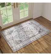 Rugcomf Vintage Medallion Rugs for Entryway 2'x3' - Door Mat Indoor Entrance, Machine Washable Ar...