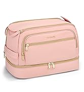 Hanke Travel Toiletry Bag, Lightweight Wide-open Makeup Bag, Dual-Layer Travel Bag for Toiletries...