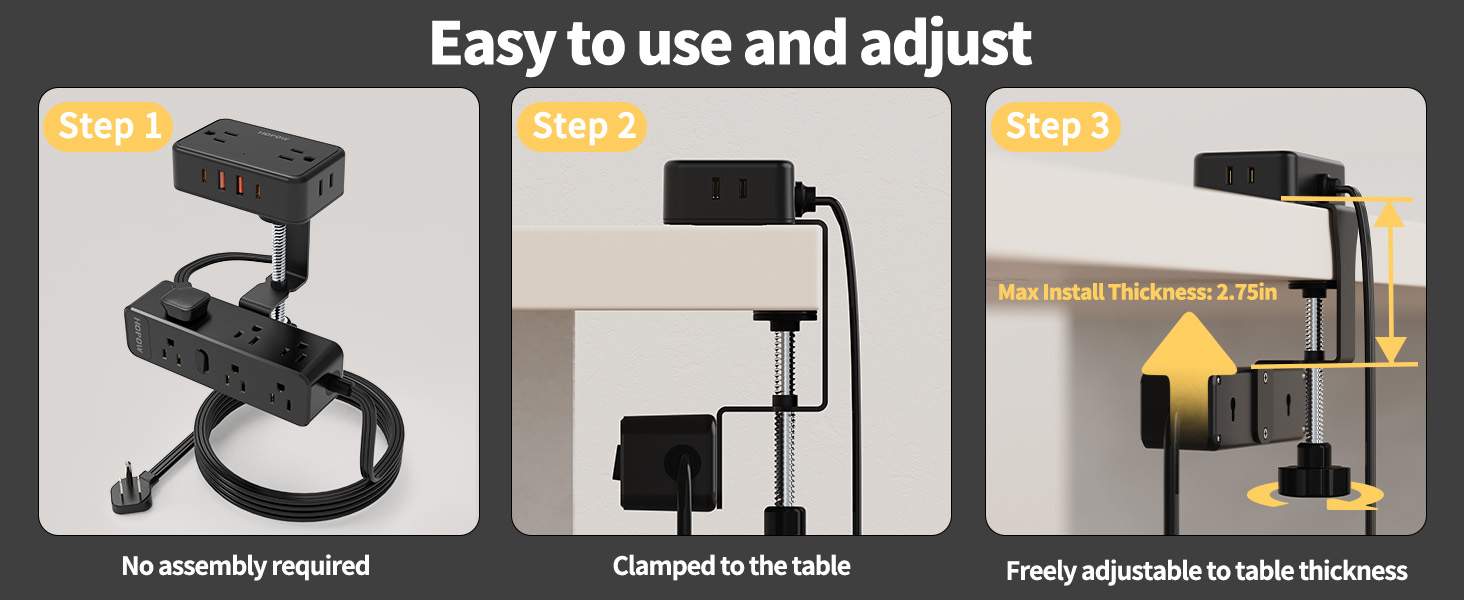 desk clamp power strip