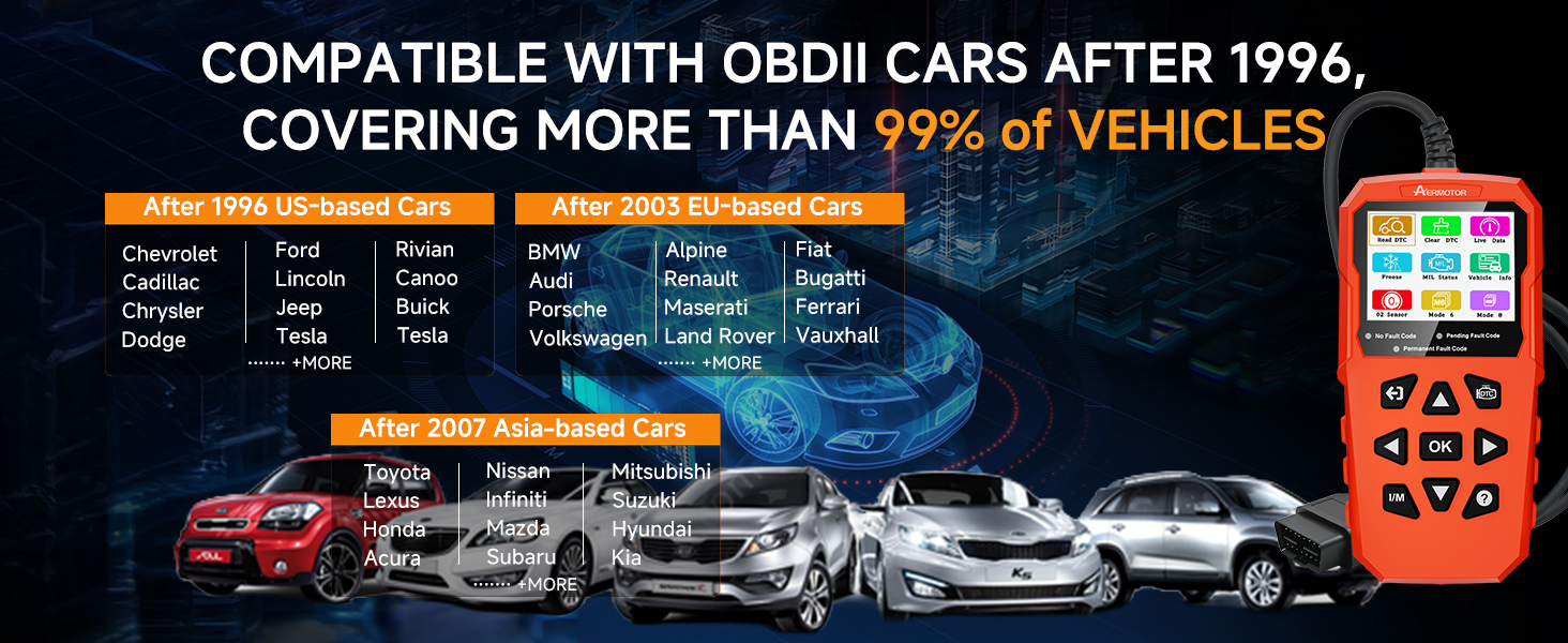 OBD2 SCANNER COMPATIBLE WITH CARS AFTER 1996