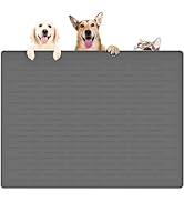 Silicone Pet Food Mats, Anti-Slip Dog Feeding Mat, 39.4 by 29.5in Pet Bowl Mat, Largest Dog Water...