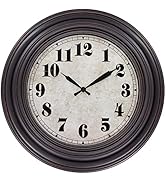 45MinST 20 Inches Retro Round Large Wall Clocks, Silent Non Ticking Battery Operated Movement Eas...