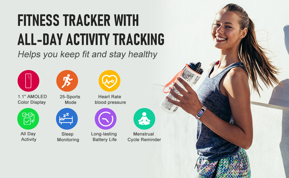 fitness tracker for running swimming sports watch sleep tracker with alarm 24/7 health monitoring