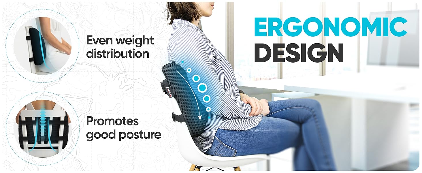 Lady sitting on chair showing ergonomic design and even weight distribution