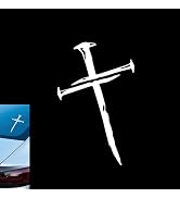 Foelony 1 PC Car Cross of Nails Sticker, Vinyl Waterproof Christian Sign Cross with Nails Decal, ...