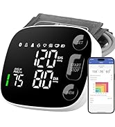 Blood Pressure Monitor Automatic Upper Arm BP Machine for Home Use with Bluetooth App Sync 2x120 ...