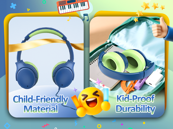 wired kids headphones USB C