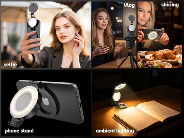 luces telesin magnetic phone camera grip ring light for desk ring light tripod ring lights computer