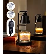 HONGZZI Candle Warmer Lamp with Timer, Adjust Height and Adjust Brightness, Compatible Large Jar ...