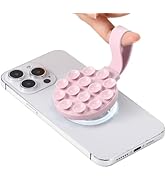 Magnetic Phone Suction Cup Mount, Silicone Cellphone Grip Loop for Magnet Case, Hands-Free UGC Ti...