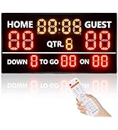YZ LED Portable Football Scoreboard, Rechargeable Wireless Digital Scoreboard with Remote, Electr...