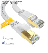 Cat 8 Ethernet Cable 10 FT, Outdoor&amp;Indoor High Speed Heavy Duty Network LAN Internet Cable,SFTP ...