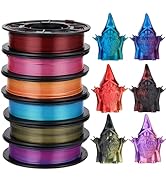 FXAAGFH 250g X 6 Spools 3D Silk PLA Printer Filament Bundle, Dual Color 1.75mm 3D Printing Filame...