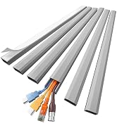 Delamu Grey Cord Hider, 85in Cord Covers for 3-4 Wires on Wall, Large Cable Hider, Premium Wire C...