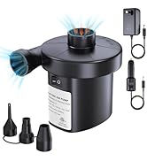 PULIDIKI Electric Air Pump for Inflatables Air Mattress Pump with 3 Nozzles Inflator Deflator Por...