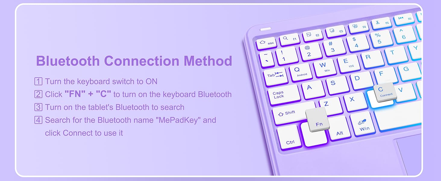 iPad 10.2/10.5 Rotating Keyboard Case - Purple-6