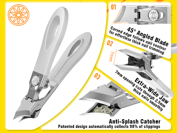 Wide Jaw Opening Nail Clippers for Men