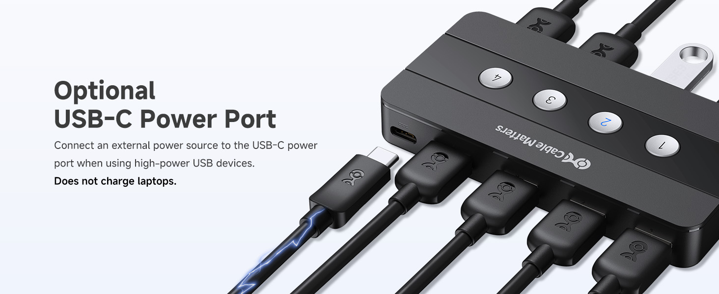 USB-C port for optional power